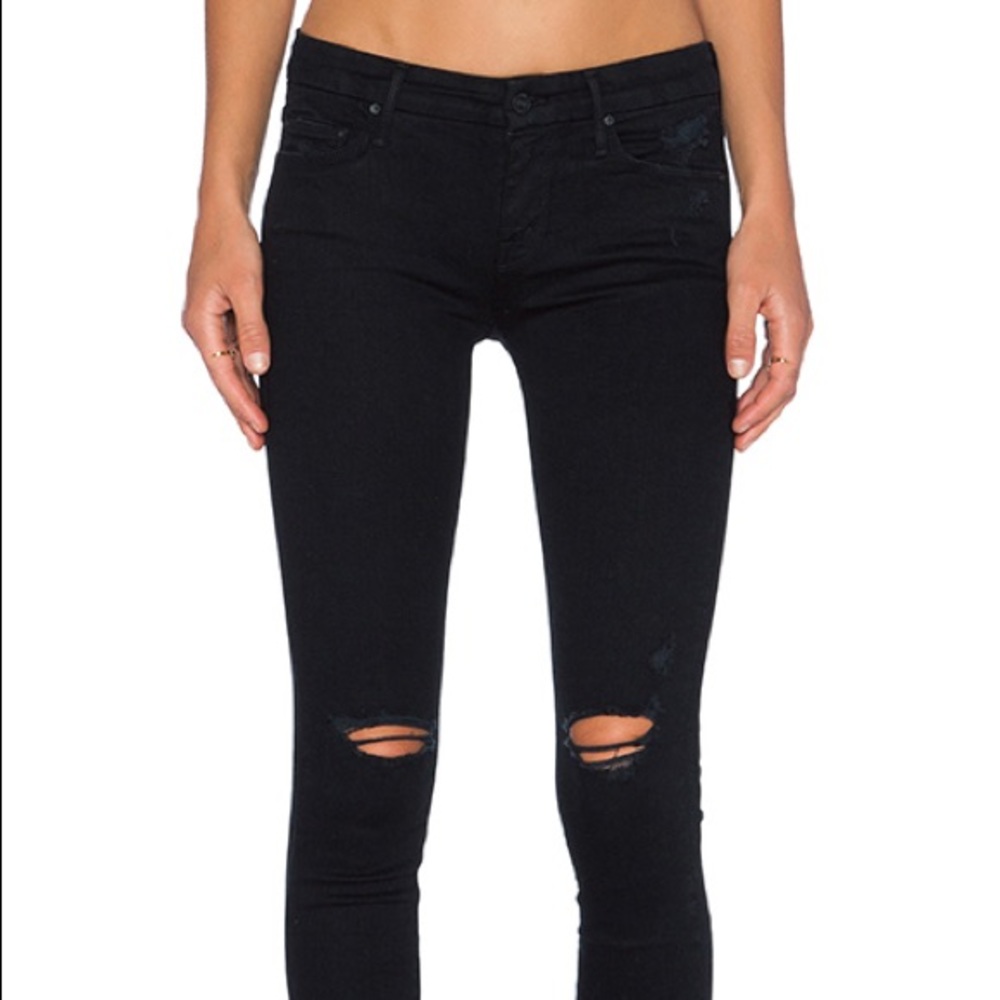 MOTHER Denim Looker Ankle Fray skinny jeans